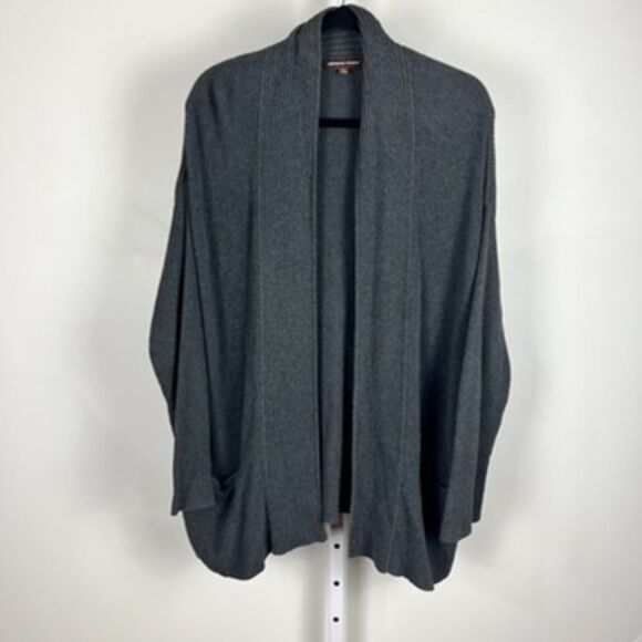 Adrienne Vittadini Cotton Ribbed Cardigan | Size L | Cozy Dramatic Energy - Picture 7 of 10